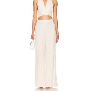 NEW LSPACE Women's Santos Wide Leg Pull On Pant Large Tapioca Cream